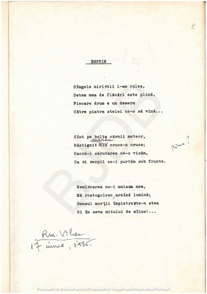 M-1076-1130-4 - 55 de Poezii în manuscris dactilografiat. ALEXANDRU MIRCESCU